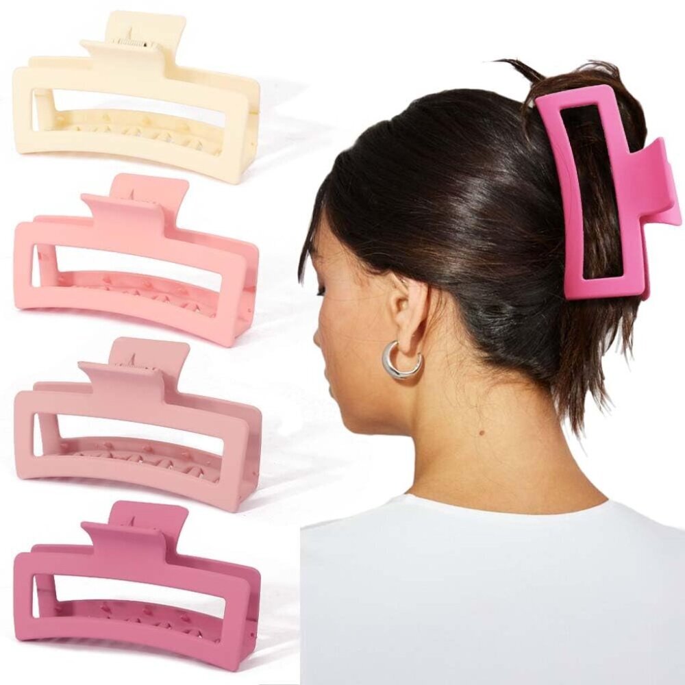 5 Inch Pink Hair Clips Extra Large Claw Clips Big Hair Clips for Thick Long Hair
